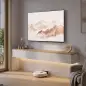 Mueble de TV Suspendido con Luces LED Enchufes Armario y 2 Cajones para Televisión 65 Pulgadas 140x24x20 cm Blanco