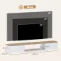 Mueble de TV Suspendido con Luces LED Enchufes Armario y 2 Cajones para Televisión 65 Pulgadas 140x24x20 cm Blanco