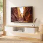 Mueble de TV Suspendido con Luces LED Enchufes Armario y 2 Cajones para Televisión 65 Pulgadas 140x24x20 cm Blanco