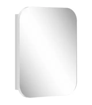 Armario de Baño con Espejo Diseño con Bordes Curvados Estantes Ajustables 40,2x10,2x50,9 cm Blanco