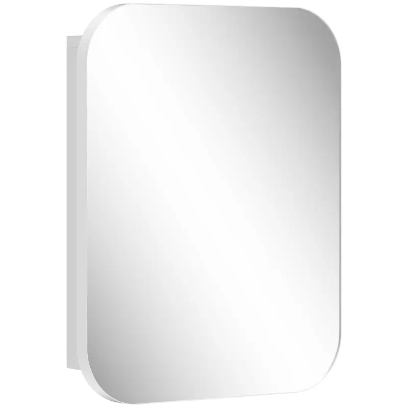Armario de Baño con Espejo Diseño con Bordes Curvados Estantes Ajustables 40,2x10,2x50,9 cm Blanco Armario de Baño con Espejo Diseño con Bordes Curvados Estantes Ajustables 40,2x10,2x50,9 cm Blanco