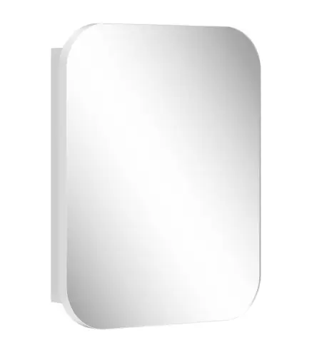 Armario de Baño con Espejo Diseño con Bordes Curvados Estantes Ajustables 40,2x10,2x50,9 cm Blanco