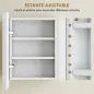 Armario de Baño con Espejo Diseño con Bordes Curvados Estantes Ajustables 40,2x10,2x50,9 cm Blanco Armario de Baño con Espejo Diseño con Bordes Curvados Estantes Ajustables 40,2x10,2x50,9 cm Blanco
