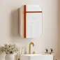 Armario de Baño con Espejo Diseño con Bordes Curvados Estantes Ajustables 40,2x10,2x50,9 cm Blanco Armario de Baño con Espejo Diseño con Bordes Curvados Estantes Ajustables 40,2x10,2x50,9 cm Blanco