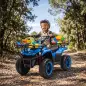 Quad Eléctrico para Niños 12V 2 Motores Batería de Litio Arranque Suave 2 Cestas Música MP3 Faros 3-8 Años Azul