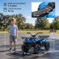 Quad Eléctrico para Niños 12V 2 Motores Batería de Litio Arranque Suave 2 Cestas Música MP3 Faros 3-8 Años Azul