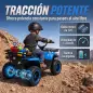 Quad Eléctrico para Niños 12V 2 Motores Batería de Litio Arranque Suave 2 Cestas Música MP3 Faros 3-8 Años Azul