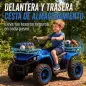 Quad Eléctrico para Niños 12V 2 Motores Batería de Litio Arranque Suave 2 Cestas Música MP3 Faros 3-8 Años Azul