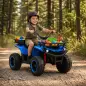Quad Eléctrico para Niños 12V 2 Motores Batería de Litio Arranque Suave 2 Cestas Música MP3 Faros 3-8 Años Azul