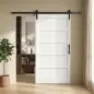 Puerta Corredera Interior 106,7x213,4 cm con Kit de Montaje MDF y Madera de Pino Riel y Herrajes para Baño Blanco