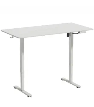 Escritorio Elevable Eléctrico 140x70 cm Altura Ajustable 72-120 cm 3 Memorias Silencioso 2 Ganchos 2 Pasacables Blanco