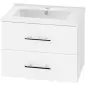 Mueble de Baño con Lavabo Montaje en Pared con 2 Cajones Lavamanos de Cerámica Estilo Moderno 61x40x48 cm Blanco