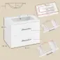 Mueble de Baño con Lavabo Montaje en Pared con 2 Cajones Lavamanos de Cerámica Estilo Moderno 61x40x48 cm Blanco