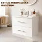 Mueble de Baño con Lavabo Montaje en Pared con 2 Cajones Lavamanos de Cerámica Estilo Moderno 61x40x48 cm Blanco