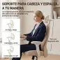 Silla de Escritorio Ergonómica Cojín Lumbar de Espuma Viscoelástica Reposacabezas 3D Reposabrazos Ajustables Beige Silla de Escritorio Ergonómica Cojín Lumbar de Espuma Viscoelástica Reposacabezas 3D Reposabrazos Ajustables Beige