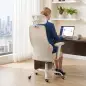 Silla de Escritorio Ergonómica Cojín Lumbar de Espuma Viscoelástica Reposacabezas 3D Reposabrazos Ajustables Beige Silla de Escritorio Ergonómica Cojín Lumbar de Espuma Viscoelástica Reposacabezas 3D Reposabrazos Ajustables Beige