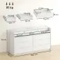 Cómoda con Luces LED, Estación de Carga y 9 Cajones Cajonera para Dormitorio para Salón Vestidor 148,7x45x82 cm Blanco Cómoda con Luces LED, Estación de Carga y 9 Cajones Cajonera para Dormitorio para Salón Vestidor 148,7x45x82 cm Blanco