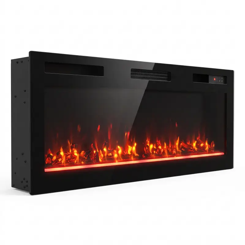 Chimenea Eléctrica Ultrafina 900/1800W Empotrable/Colgante/de Pie 12 Colores de Llama 3D Control Remoto hasta 35㎡ Negro Chimenea Eléctrica Ultrafina 900/1800W Empotrable/Colgante/de Pie 12 Colores de Llama 3D Control Remoto hasta 35㎡ Negro