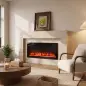 Chimenea Eléctrica Ultrafina 900/1800W Empotrable/Colgante/de Pie 12 Colores de Llama 3D Control Remoto hasta 35㎡ Negro