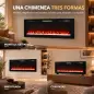 Chimenea Eléctrica Ultrafina 900/1800W Empotrable/Colgante/de Pie 12 Colores de Llama 3D Control Remoto hasta 35㎡ Negro Chimenea Eléctrica Ultrafina 900/1800W Empotrable/Colgante/de Pie 12 Colores de Llama 3D Control Remoto hasta 35㎡ Negro