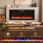Chimenea Eléctrica Ultrafina 900/1800W Empotrable/Colgante/de Pie 12 Colores de Llama 3D Control Remoto hasta 35㎡ Negro Chimenea Eléctrica Ultrafina 900/1800W Empotrable/Colgante/de Pie 12 Colores de Llama 3D Control Remoto hasta 35㎡ Negro