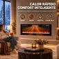 Chimenea Eléctrica Ultrafina 900/1800W Empotrable/Colgante/de Pie 12 Colores de Llama 3D Control Remoto hasta 35㎡ Negro Chimenea Eléctrica Ultrafina 900/1800W Empotrable/Colgante/de Pie 12 Colores de Llama 3D Control Remoto hasta 35㎡ Negro