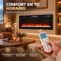 Chimenea Eléctrica Ultrafina 900/1800W Empotrable/Colgante/de Pie 12 Colores de Llama 3D Control Remoto hasta 35㎡ Negro Chimenea Eléctrica Ultrafina 900/1800W Empotrable/Colgante/de Pie 12 Colores de Llama 3D Control Remoto hasta 35㎡ Negro