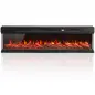 Chimenea Eléctrica Empotrable o de Pie 750/1500W 3 Caras 12 Colores de Llama 3D Termostato Control Remoto Negro