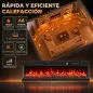 Chimenea Eléctrica Empotrable o de Pie 750/1500W 3 Caras 12 Colores de Llama 3D Termostato Control Remoto Negro Chimenea Eléctrica Empotrable o de Pie 750/1500W 3 Caras 12 Colores de Llama 3D Termostato Control Remoto Negro