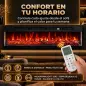 Chimenea Eléctrica Empotrable o de Pie 750/1500W 3 Caras 12 Colores de Llama 3D Termostato Control Remoto Negro Chimenea Eléctrica Empotrable o de Pie 750/1500W 3 Caras 12 Colores de Llama 3D Termostato Control Remoto Negro