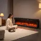 Chimenea Eléctrica Empotrable o de Pie 750/1500W 3 Caras 12 Colores de Llama 3D Termostato Control Remoto Negro Chimenea Eléctrica Empotrable o de Pie 750/1500W 3 Caras 12 Colores de Llama 3D Termostato Control Remoto Negro