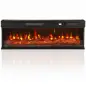 Chimenea Eléctrica Empotrable o de Pie 750/1500W 3 Caras 12 Colores de Llama 3D Termostato Control Remoto Negro