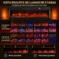 Chimenea Eléctrica Empotrable o de Pie 750/1500W 3 Caras 12 Colores de Llama 3D Termostato Control Remoto Negro Chimenea Eléctrica Empotrable o de Pie 750/1500W 3 Caras 12 Colores de Llama 3D Termostato Control Remoto Negro