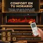 Chimenea Eléctrica Empotrable o de Pie 750/1500W 3 Caras 12 Colores de Llama 3D Termostato Control Remoto Negro Chimenea Eléctrica Empotrable o de Pie 750/1500W 3 Caras 12 Colores de Llama 3D Termostato Control Remoto Negro