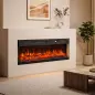 Chimenea Eléctrica Empotrable o de Pie 750/1500W 3 Caras 12 Colores de Llama 3D Termostato Control Remoto Negro Chimenea Eléctrica Empotrable o de Pie 750/1500W 3 Caras 12 Colores de Llama 3D Termostato Control Remoto Negro