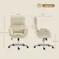 Silla de Oficina con Reposabrazos Respaldo Alto Reposacabezas Regulable Ruedas Altura Ajustable Giratoria Crema Silla de Oficina con Reposabrazos Respaldo Alto Reposacabezas Regulable Ruedas Altura Ajustable Giratoria Crema