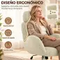 Silla de Oficina con Reposabrazos Respaldo Alto Reposacabezas Regulable Ruedas Altura Ajustable Giratoria Crema Silla de Oficina con Reposabrazos Respaldo Alto Reposacabezas Regulable Ruedas Altura Ajustable Giratoria Crema