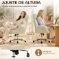 Silla de Oficina con Reposabrazos Respaldo Alto Reposacabezas Regulable Ruedas Altura Ajustable Giratoria Crema Silla de Oficina con Reposabrazos Respaldo Alto Reposacabezas Regulable Ruedas Altura Ajustable Giratoria Crema