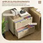 Armario Archivador de 2 Cajones de Ratán Bohemio con Cerraduras Barras para Carpetas, A4 y Legal 75x40x71,5 cm Roble Armario Archivador de 2 Cajones de Ratán Bohemio con Cerraduras Barras para Carpetas, A4 y Legal 75x40x71,5 cm Roble