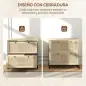 Armario Archivador de 2 Cajones de Ratán Bohemio con Cerraduras Barras para Carpetas, A4 y Legal 75x40x71,5 cm Roble Armario Archivador de 2 Cajones de Ratán Bohemio con Cerraduras Barras para Carpetas, A4 y Legal 75x40x71,5 cm Roble