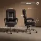 Silla de Oficina con 6 Puntos de Masaje Calor Lumbar Reposapiés Altura Ajustable Control Remoto y Tejido de PU Marrón Silla de Oficina con 6 Puntos de Masaje Calor Lumbar Reposapiés Altura Ajustable Control Remoto y Tejido de PU Marrón