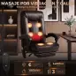 Silla de Oficina con 6 Puntos de Masaje Calor Lumbar Reposapiés Altura Ajustable Control Remoto y Tejido de PU Marrón Silla de Oficina con 6 Puntos de Masaje Calor Lumbar Reposapiés Altura Ajustable Control Remoto y Tejido de PU Marrón