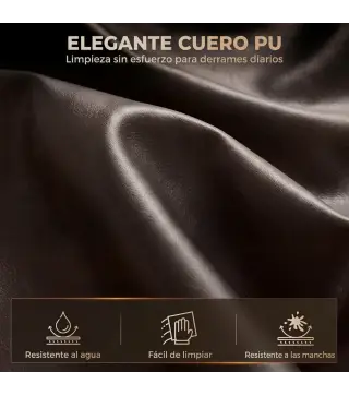 Silla de Oficina con 6 Puntos de Masaje Calor Lumbar Reposapiés Altura Ajustable Control Remoto y Tejido de PU Marrón