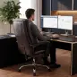 Silla de Oficina con 6 Puntos de Masaje Calor Lumbar Reposapiés Altura Ajustable Control Remoto y Tejido de PU Marrón Silla de Oficina con 6 Puntos de Masaje Calor Lumbar Reposapiés Altura Ajustable Control Remoto y Tejido de PU Marrón