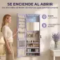 Espejo Joyero de Pared con Luces LED Espejo Pequeño Plegable Cerradura para Colgar en la Pared o en la Puerta Morado Espejo Joyero de Pared con Luces LED Espejo Pequeño Plegable Cerradura para Colgar en la Pared o en la Puerta Morado