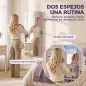 Espejo Joyero de Pared con Luces LED Espejo Pequeño Plegable Cerradura para Colgar en la Pared o en la Puerta Morado Espejo Joyero de Pared con Luces LED Espejo Pequeño Plegable Cerradura para Colgar en la Pared o en la Puerta Morado