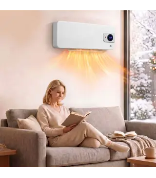Calefactor Eléctrico de Pared 2000W con 3 Modos WiFi App Pantalla LED Termostato Temporizador y Oscilación Blanco