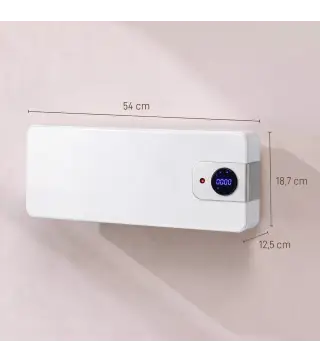 Calefactor Eléctrico de Pared 2000W con 3 Modos WiFi App Pantalla LED Termostato Temporizador y Oscilación Blanco