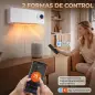 Calefactor Eléctrico de Pared 2000W con 3 Modos WiFi App Pantalla LED Termostato Temporizador y Oscilación Blanco