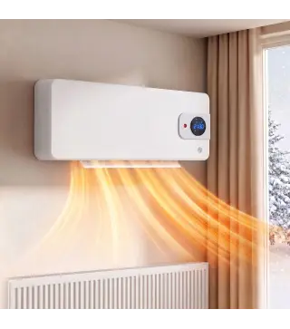 Calefactor Eléctrico de Pared 2000W con 3 Modos WiFi App Pantalla LED Termostato Temporizador y Oscilación Blanco